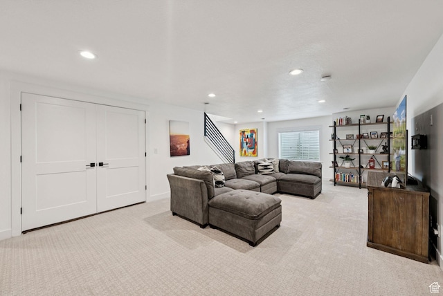 520 S Orchard Dr Unit 1, Bountiful, UT 84010 - living room with carpet flooring and recessed lighting