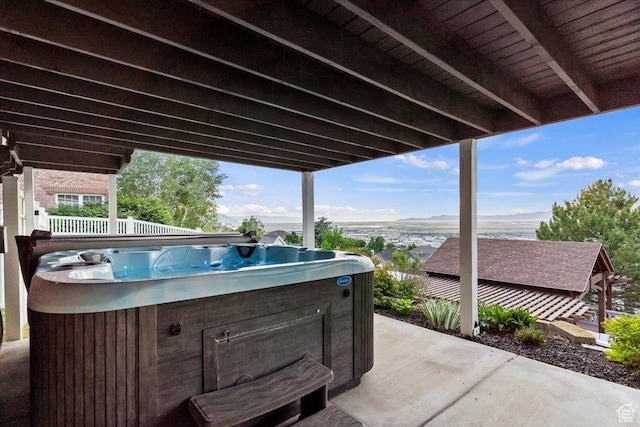 53 N Foxhill Rd N, North Salt Lake, UT 84054 - view of patio featuring a hot tub