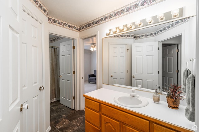 561 S Woodland Dr E, Farmington, UT 84025 - bathroom with vanity and a shower with curtain