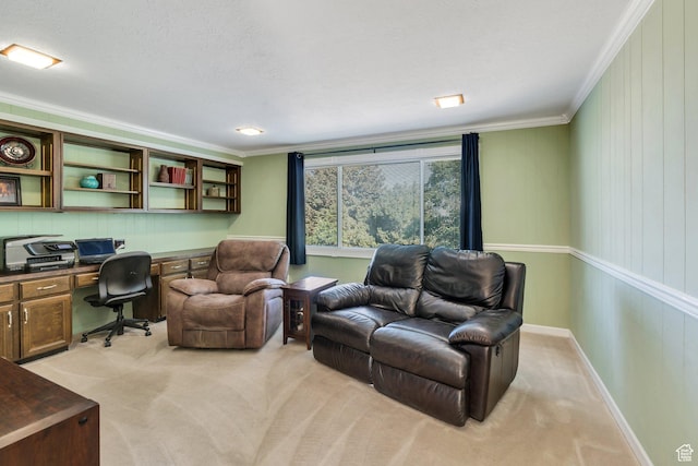 2173 S 1150 E, Bountiful, UT 84010 - office featuring crown molding, built in study area, and light colored carpet