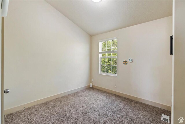 4257 W Lake Bridge Dr S, South Jordan, UT 84009 - unfurnished room featuring vaulted ceiling and light carpet