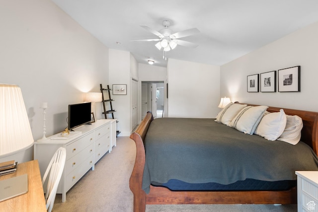1692 E Kelmscott Ct S Unit C, Salt Lake City, UT 84124 - bedroom featuring light colored carpet and a ceiling fan