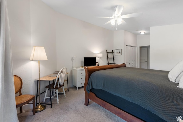 1692 E Kelmscott Ct S Unit C, Salt Lake City, UT 84124 - bedroom featuring carpet flooring, a closet, and a ceiling fan