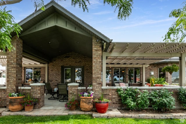 191 W Ranch Rd, Farmington, UT 84025 - rear view of property with brick siding, a pergola, and a patio area