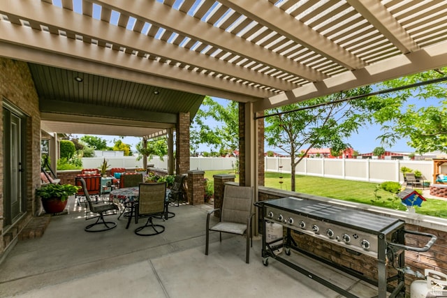 191 W Ranch Rd, Farmington, UT 84025 - fenced backyard featuring outdoor dining area, a patio, and a pergola