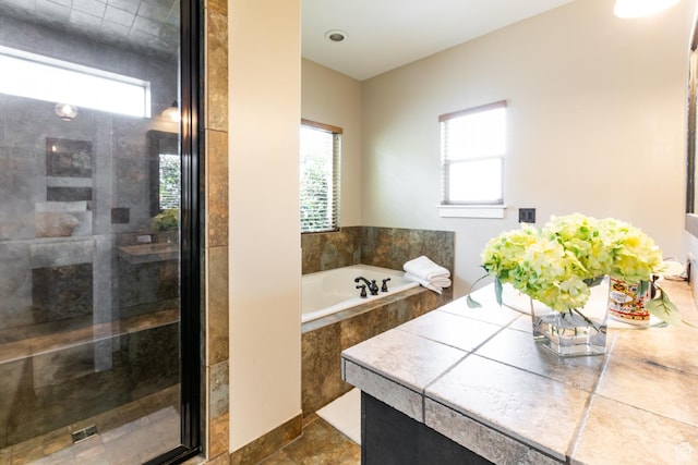 191 W Ranch Rd, Farmington, UT 84025 - bathroom featuring a garden tub and a shower stall