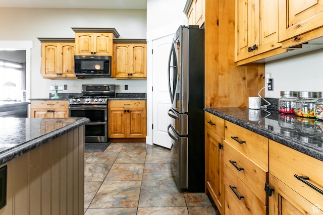 191 W Ranch Rd, Farmington, UT 84025 - kitchen featuring stainless steel appliances and dark stone counters
