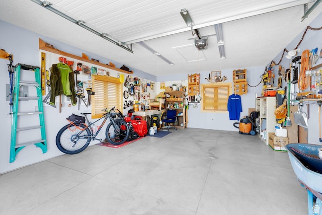 966 Mill Rd, Evanston, WY 82930 - garage featuring a workshop area and a garage door opener