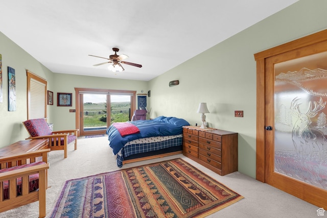 966 Mill Rd, Evanston, WY 82930 - bedroom with light carpet and ceiling fan