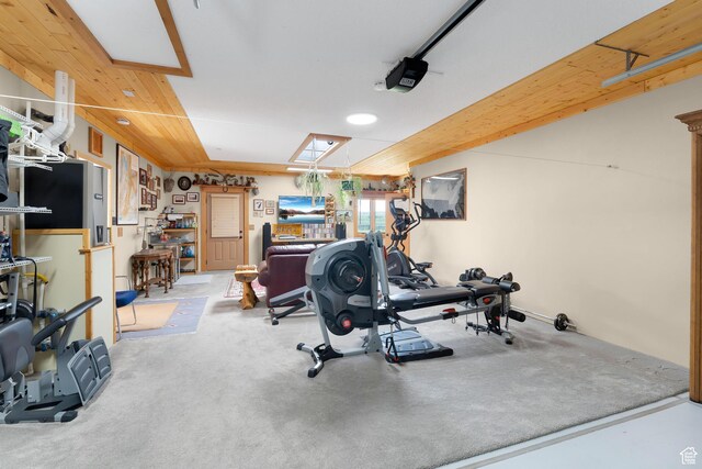 966 Mill Rd, Evanston, WY 82930 - exercise room with carpet floors and recessed lighting