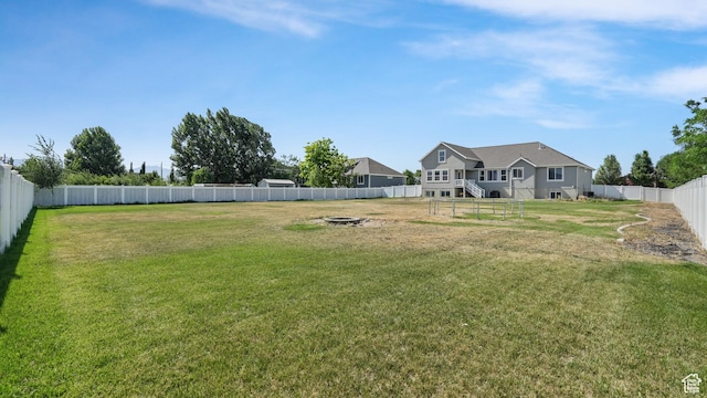 2201 W 1300 S, Lehi, UT 84043 - fenced backyard featuring an outdoor fire pit and stairs