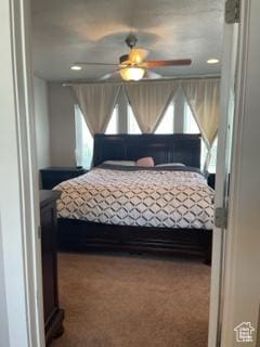 4973 E Oakwood Dr, Eagle Mountain, UT 84005 - bedroom with carpet and a ceiling fan
