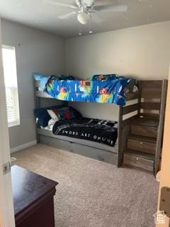 4973 E Oakwood Dr, Eagle Mountain, UT 84005 - bedroom with carpet flooring and a ceiling fan