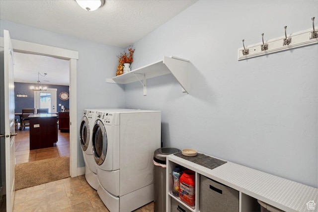 210 E 2150 N, North Ogden, UT 84414 - laundry room featuring washer and dryer and a chandelier