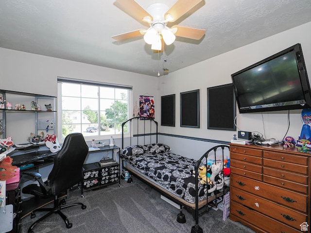 1402 E Valley Ridge Dr S, Sandy, UT 84093 - bedroom with carpet, an office area, and ceiling fan