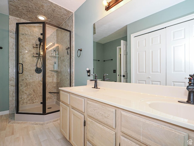 1402 E Valley Ridge Dr S, Sandy, UT 84093 - bathroom with a shower stall and double vanity