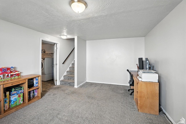 433 W 2425 N, Harrisville, UT 84414 - carpeted office with washer / dryer and a textured ceiling