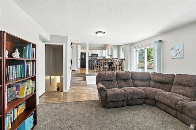433 W 2425 N, Harrisville, UT 84414 - living area featuring carpet floors and a textured ceiling
