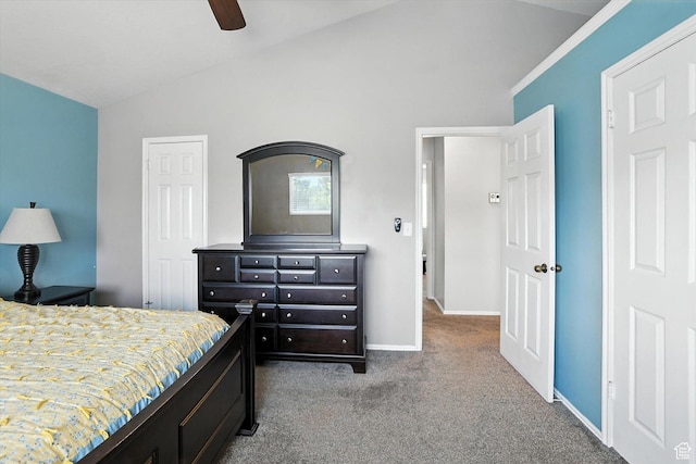 433 W 2425 N, Harrisville, UT 84414 - carpeted bedroom featuring lofted ceiling and a ceiling fan