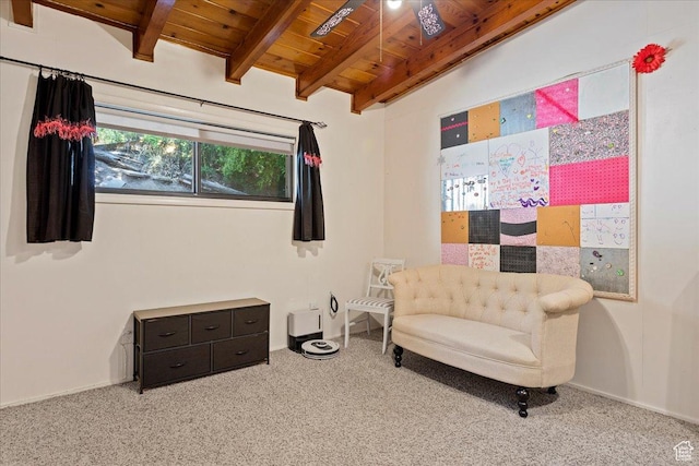 2391 Kays Creek Dr, Layton, UT 84040 - living area featuring wooden ceiling, carpet floors, and ceiling fan