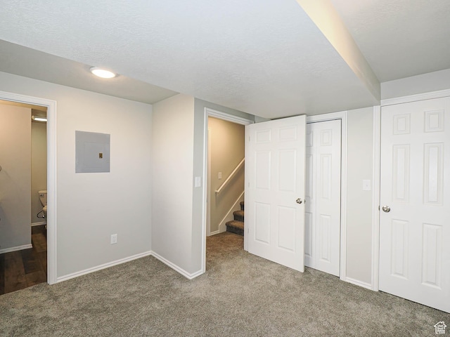 136 W 1980 S, Clearfield, UT 84015 - finished basement featuring electric panel, carpet floors, stairway, and a textured ceiling