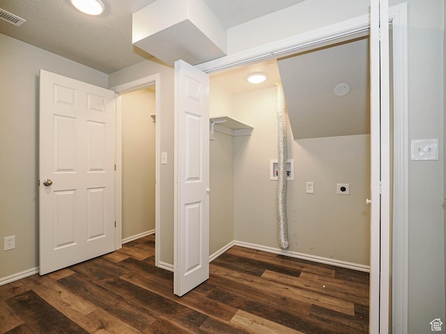 136 W 1980 S, Clearfield, UT 84015 - laundry room featuring hookup for an electric dryer, dark wood finished floors, and washer hookup