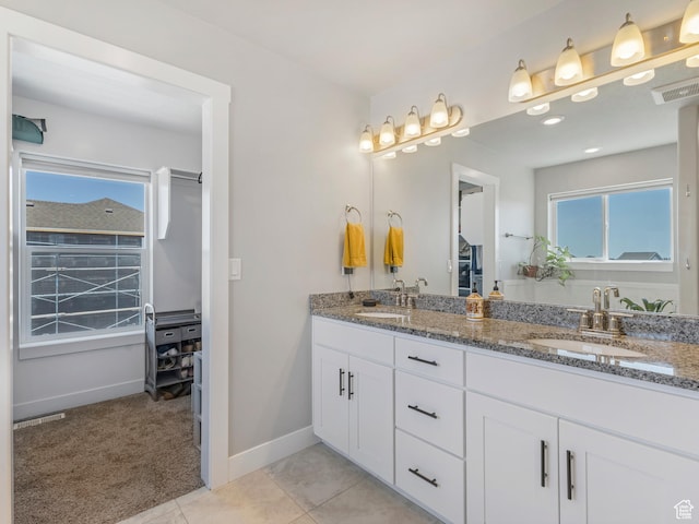3187 N 3450 W, Plain City, UT 84404 - full bathroom featuring double vanity and tile patterned floors