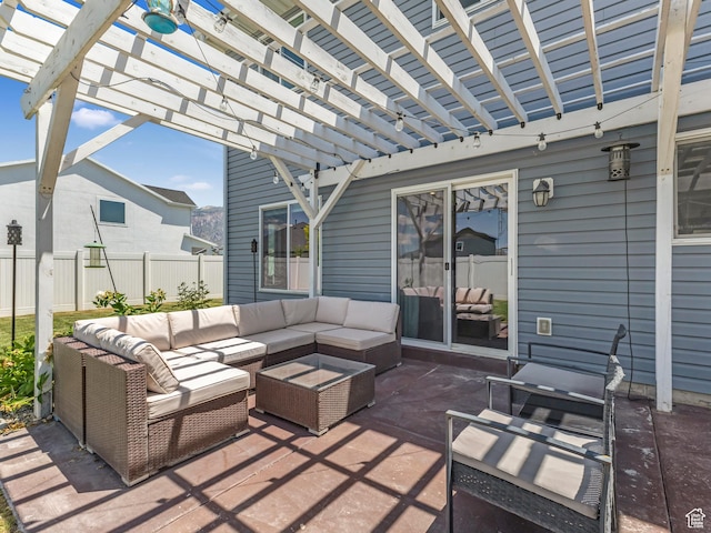 3187 N 3450 W, Plain City, UT 84404 - view of patio with outdoor lounge area and a pergola
