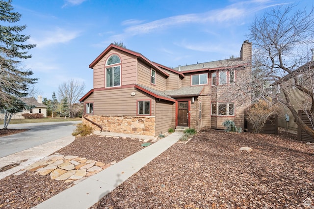 1492 Meadow Rd, Snyderville, UT 84098 - view of front of property featuring stone siding and a chimney