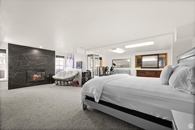 1492 Meadow Rd, Snyderville, UT 84098 - carpeted bedroom featuring a premium fireplace