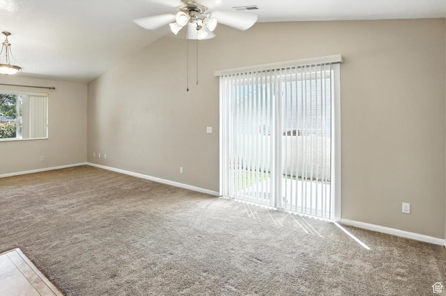 452 E 875 N, Ogden, UT 84404 - carpeted empty room with lofted ceiling and a ceiling fan