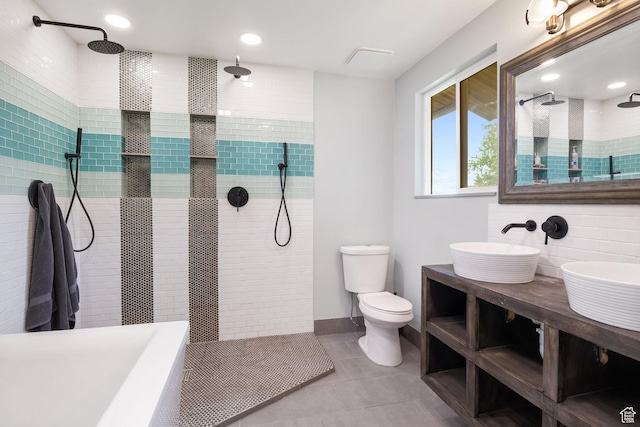 632 S 1150 W, Layton, UT 84041 - full bath featuring a walk in shower, tile patterned flooring, and double vanity