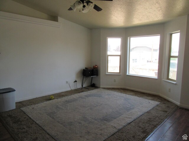 544 E 1875 S, Roosevelt, UT 84066 - empty room featuring ceiling fan, wood finished floors, and a textured ceiling