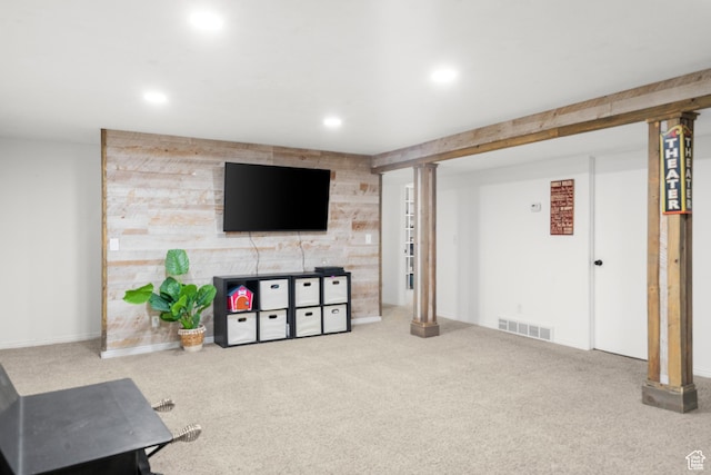 958 N Main St W, Farmington, UT 84025 - unfurnished living room featuring carpet floors and recessed lighting