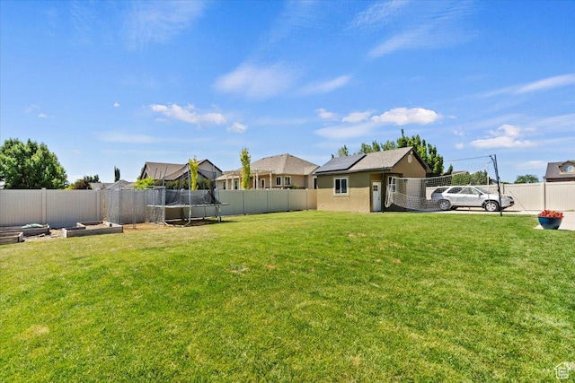 2876 S 1200 W, Syracuse, UT 84075 - fenced backyard with a trampoline