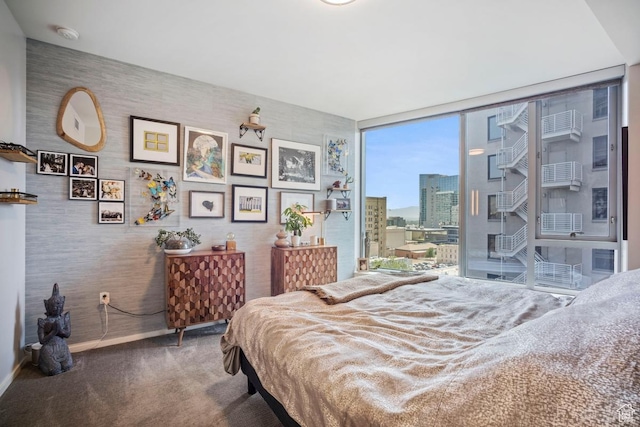35 E 100 S Unit 708, Salt Lake City, UT 84111 - carpeted bedroom with a wall of windows and a view of city