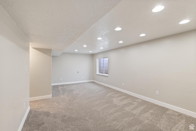 1919 E Church Way, Eagle Mountain, UT 84005 - basement featuring carpet, recessed lighting, and a textured ceiling