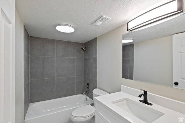 1919 E Church Way, Eagle Mountain, UT 84005 - bathroom featuring vanity, bathtub / shower combination, and a textured ceiling