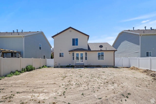 1919 E Church Way, Eagle Mountain, UT 84005 - rear view of house featuring a fenced backyard and french doors