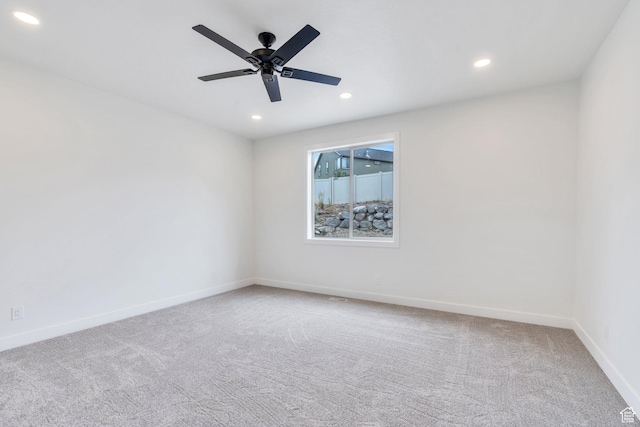 7625 N Silver Creek Way, Eagle Mountain, UT 84005 - spare room featuring carpet flooring, recessed lighting, and ceiling fan