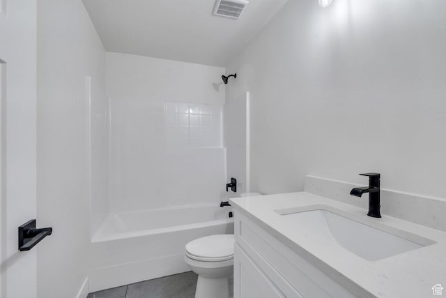 7625 N Silver Creek Way, Eagle Mountain, UT 84005 - bathroom featuring tub / shower combination, vanity, and tile patterned floors
