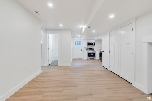 7625 N Silver Creek Way, Eagle Mountain, UT 84005 - hall with recessed lighting and light wood finished floors