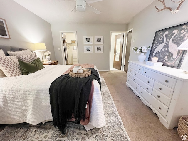 920 S 940 W, Richfield, UT 84701 - bedroom with light carpet, connected bathroom, and a ceiling fan