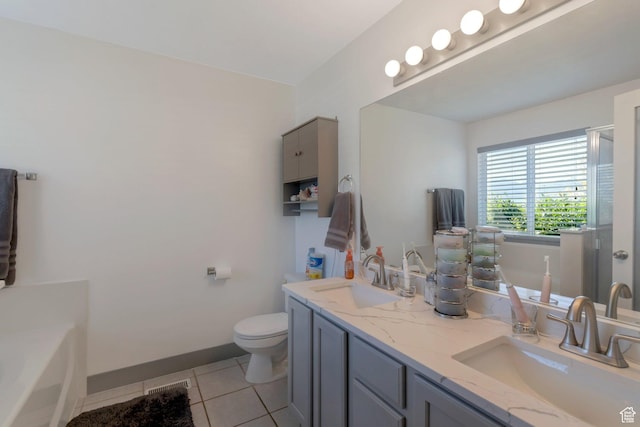 2714 E Stony Hill Way S, Spanish Fork, UT 84660 - full bathroom with tile patterned flooring, a bath, and double vanity