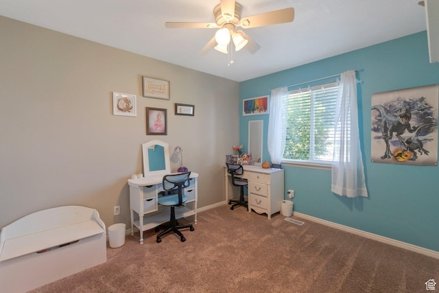 2714 E Stony Hill Way S, Spanish Fork, UT 84660 - carpeted office with a ceiling fan and baseboards