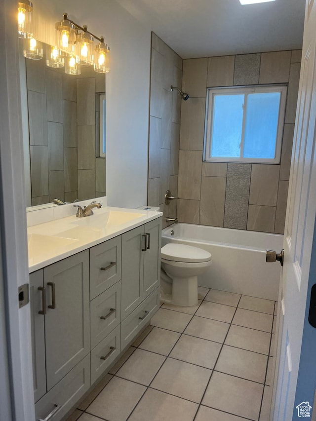 390 W 5050 S, Washington Terrace, UT 84405 - full bath with double vanity, tile patterned flooring, and washtub / shower combination