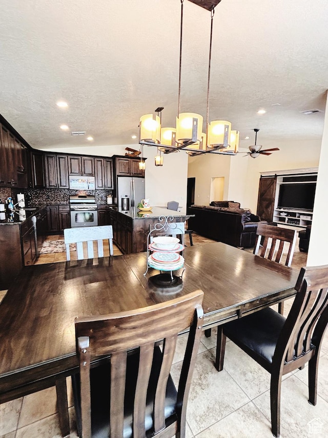 3853 Mitchell Dr, Santa Clara, UT 84765 - dining room with ceiling fan, a textured ceiling, and recessed lighting