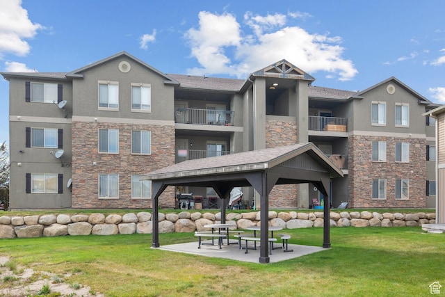3812 E Rock Creek Rd Unit 5, Eagle Mountain, UT 84005 - view of community with a gazebo and a lawn