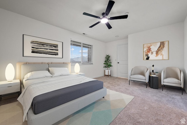 3812 E Rock Creek Rd Unit 5, Eagle Mountain, UT 84005 - bedroom with light colored carpet and ceiling fan