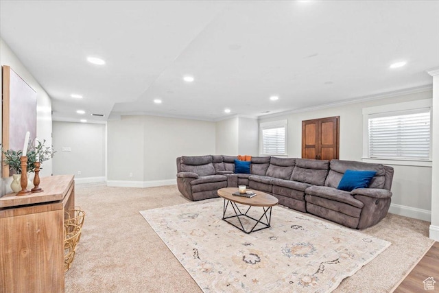 6264 S Dellron Dr, Murray, UT 84123 - living room with recessed lighting and crown molding
